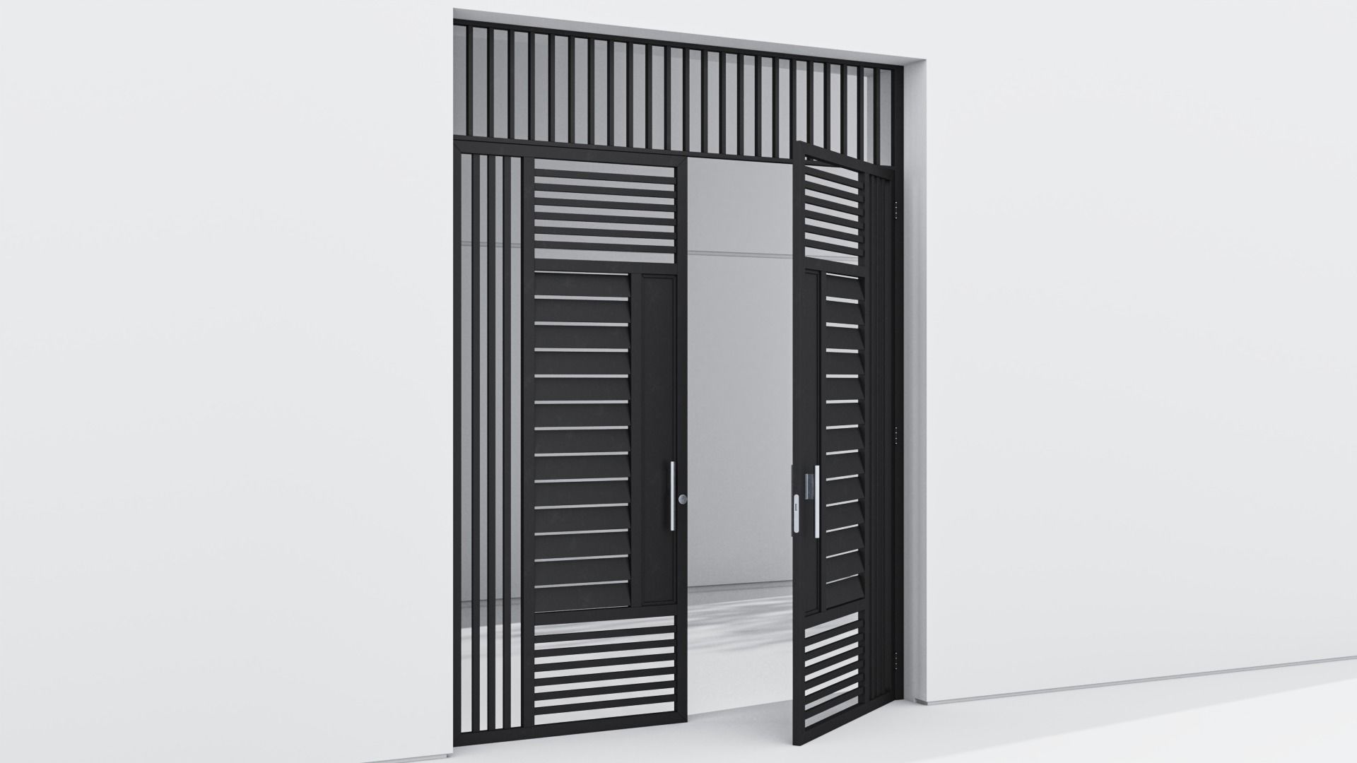 Aluminium door 55 3D model_3