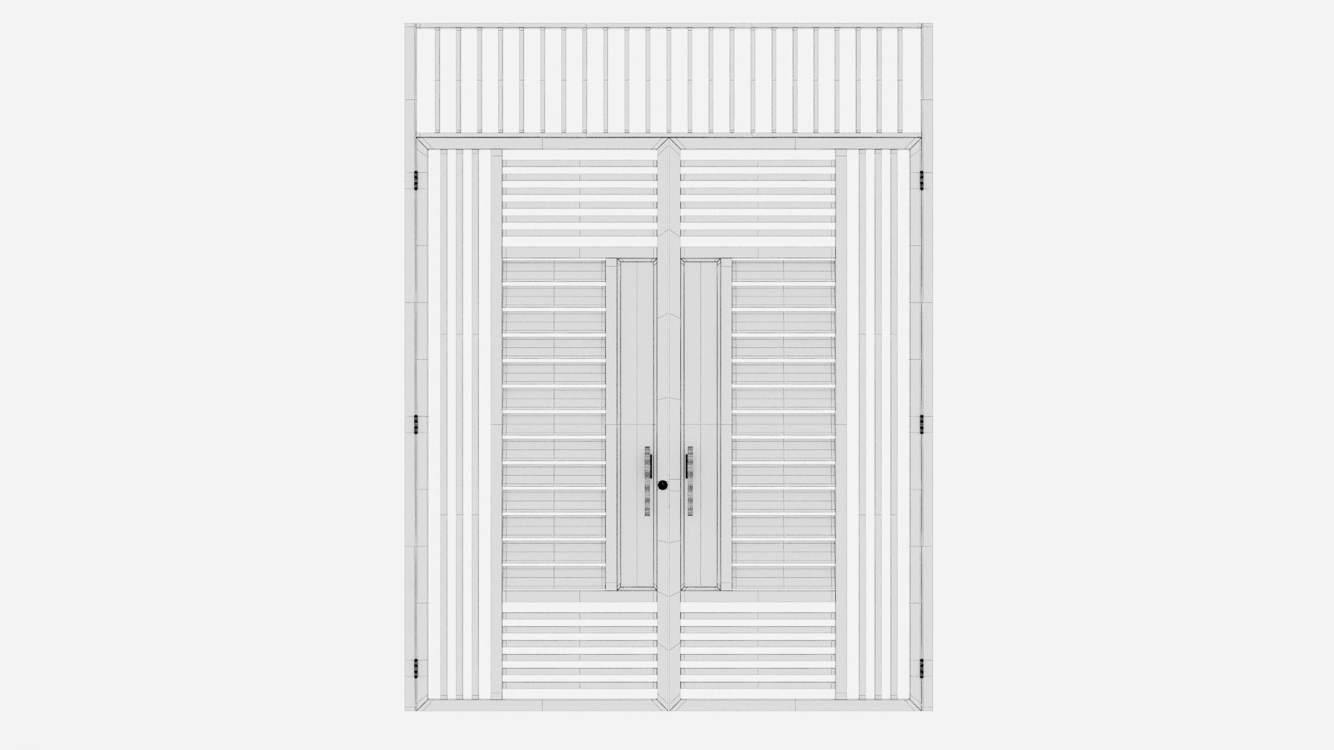 Aluminium door 55 3D model_6