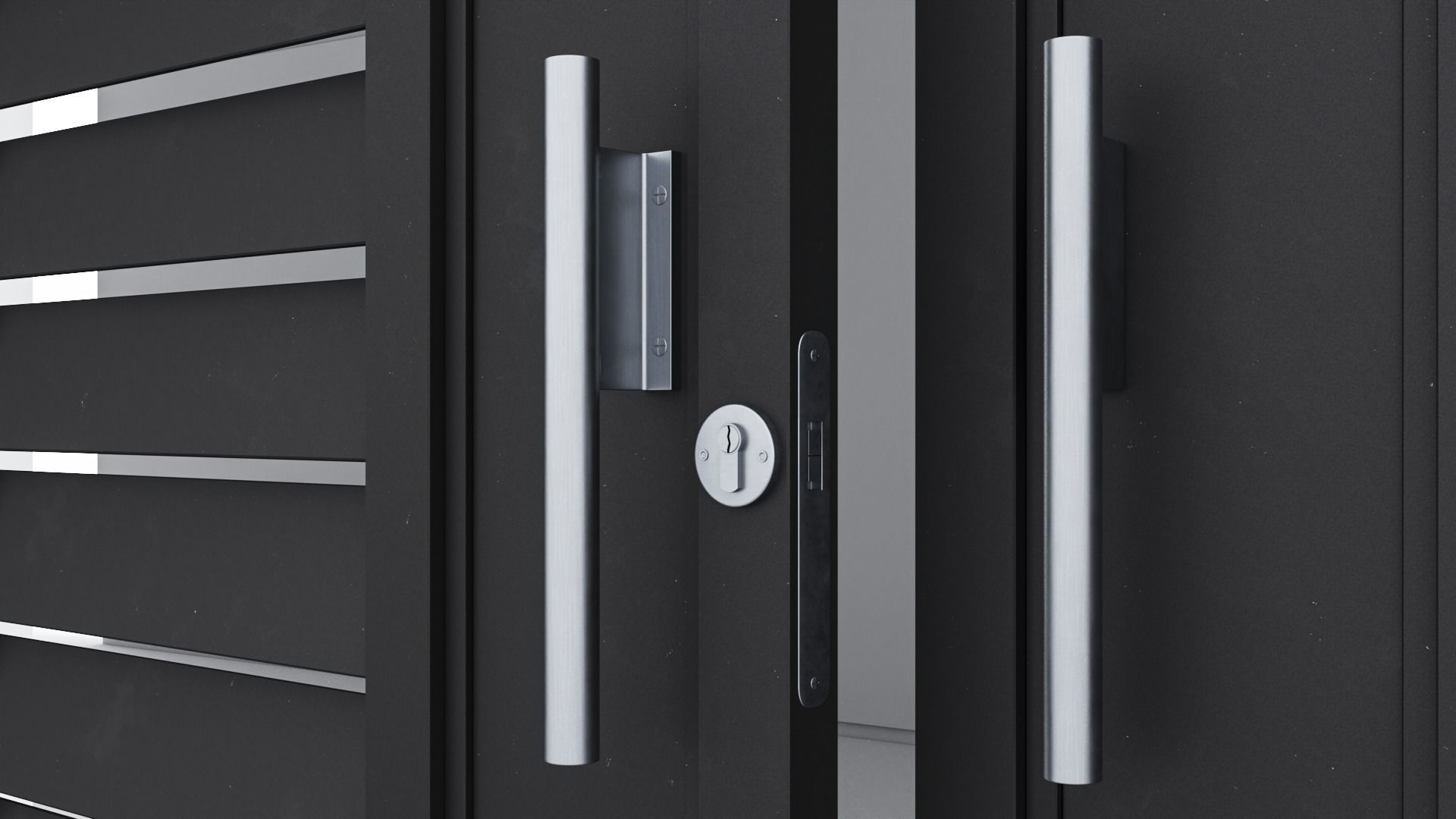 Aluminium door 55 3D model_1