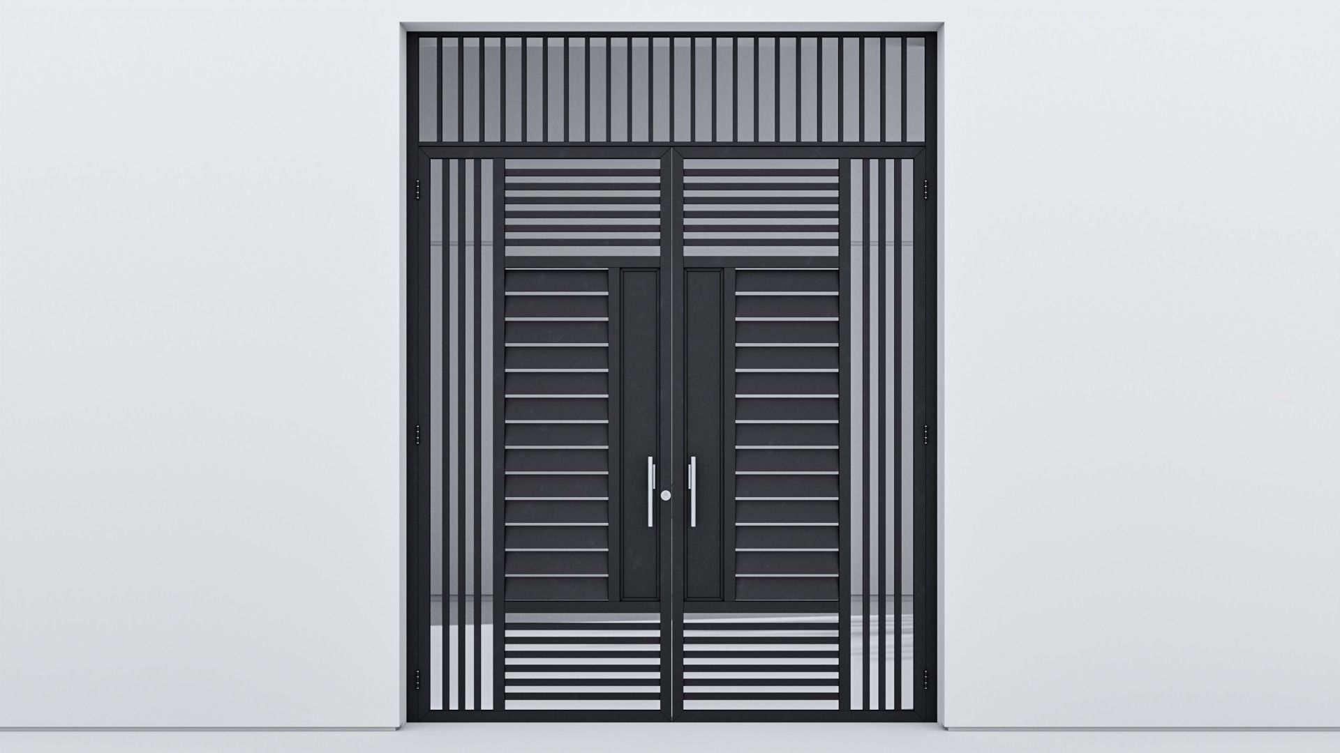 Aluminium door 55 3D model_2
