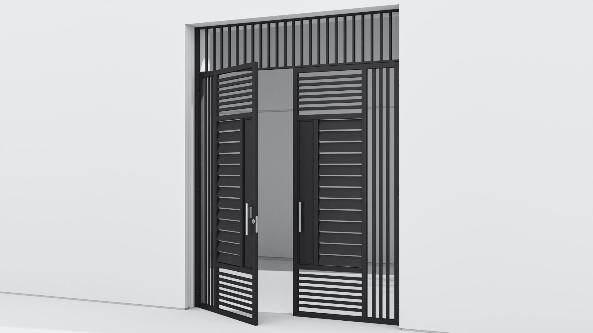 Aluminium door 55 3D model_4