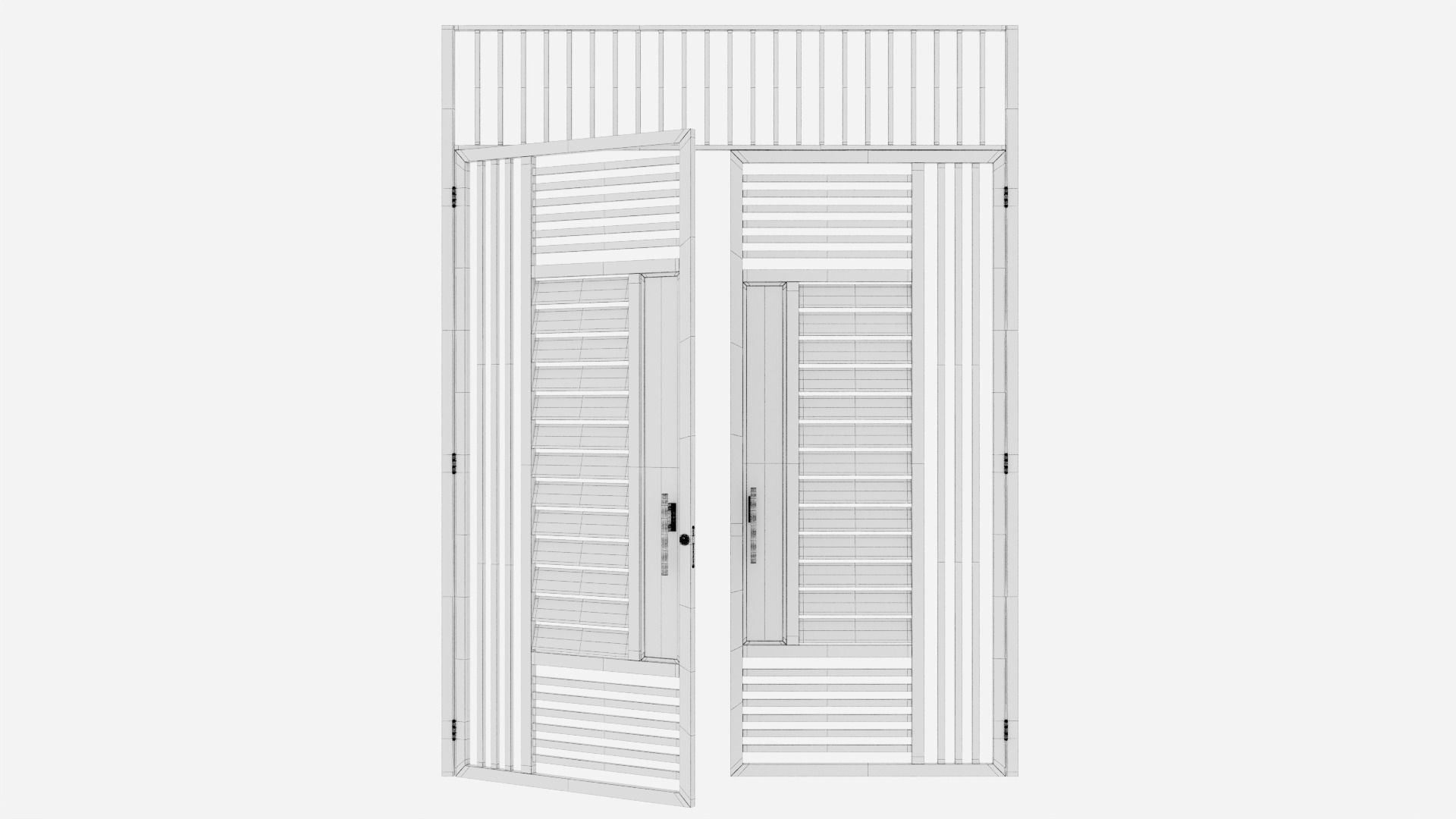 Aluminium door 55 3D model_5