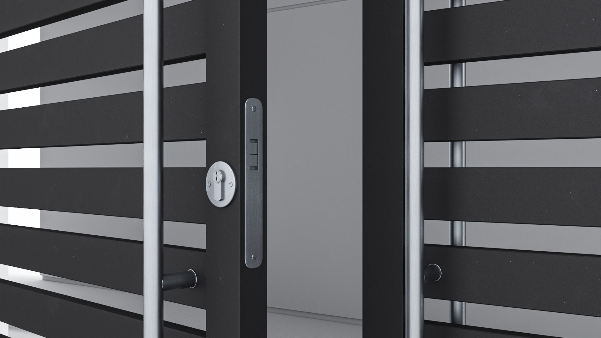 Aluminium door 56 3D model_4