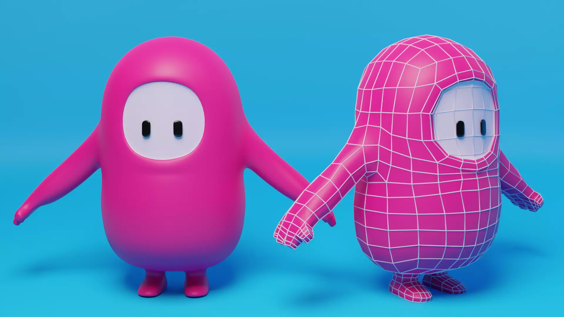 FallGuy 3d Model toy Low-poly 3D model_0