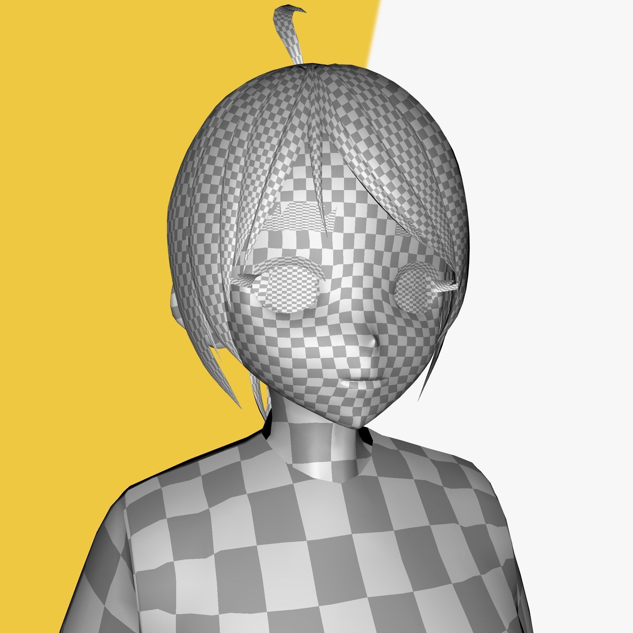 VRM girl Asian Woman RealTime japanese korean Female 3D VRCHAT Low-poly 3D model_19