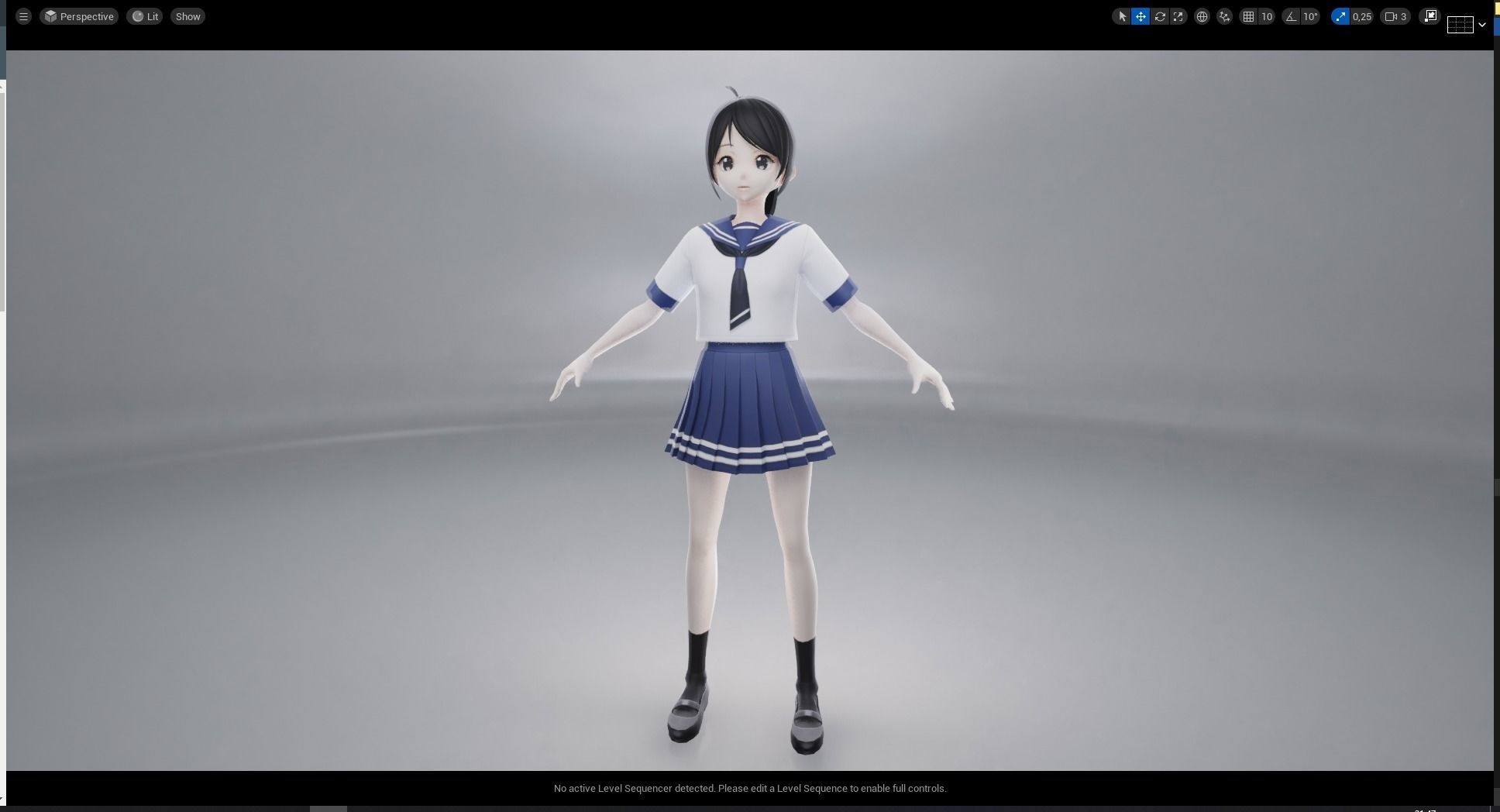 VRM girl Asian Woman RealTime japanese korean Female 3D VRCHAT Low-poly 3D model_17