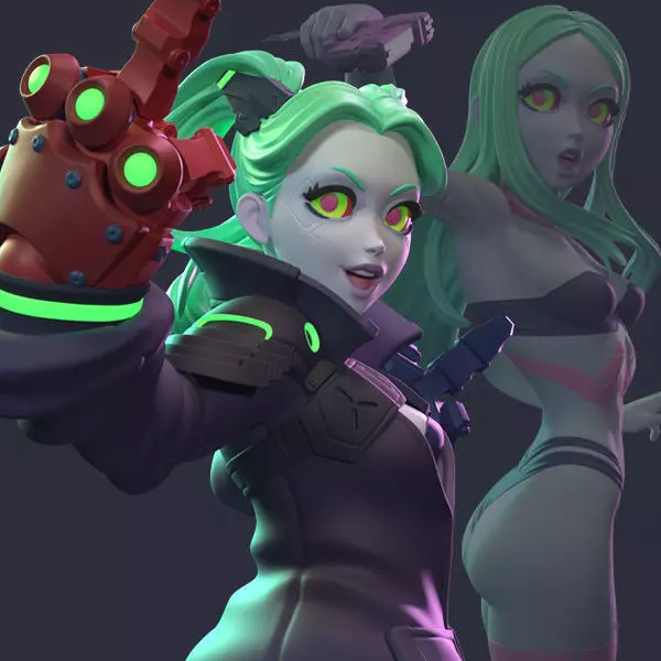 Rebecca Cyberpunk Edgerunners Multi Versions SFW NSFW STL 3D print model_0