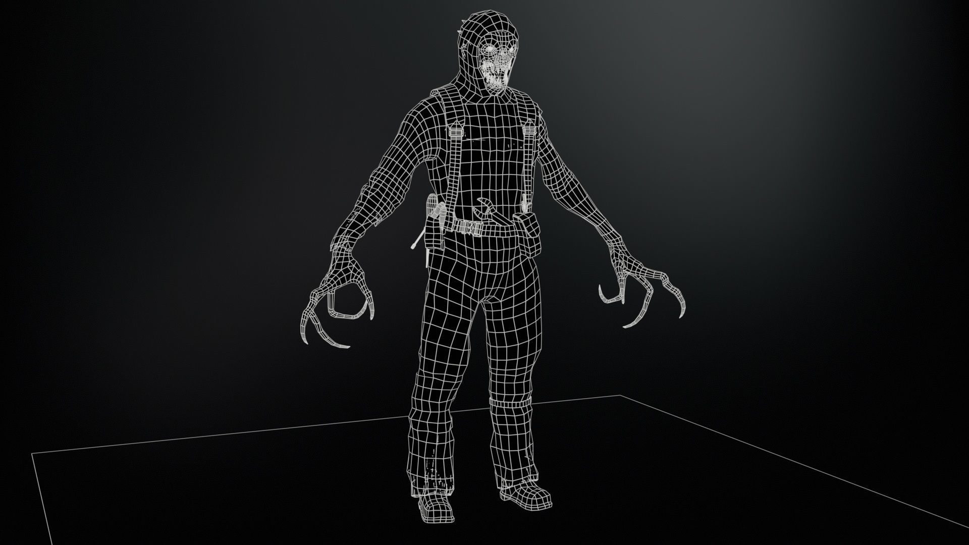 SuperZombie4 for pack Low-poly 3D model_8