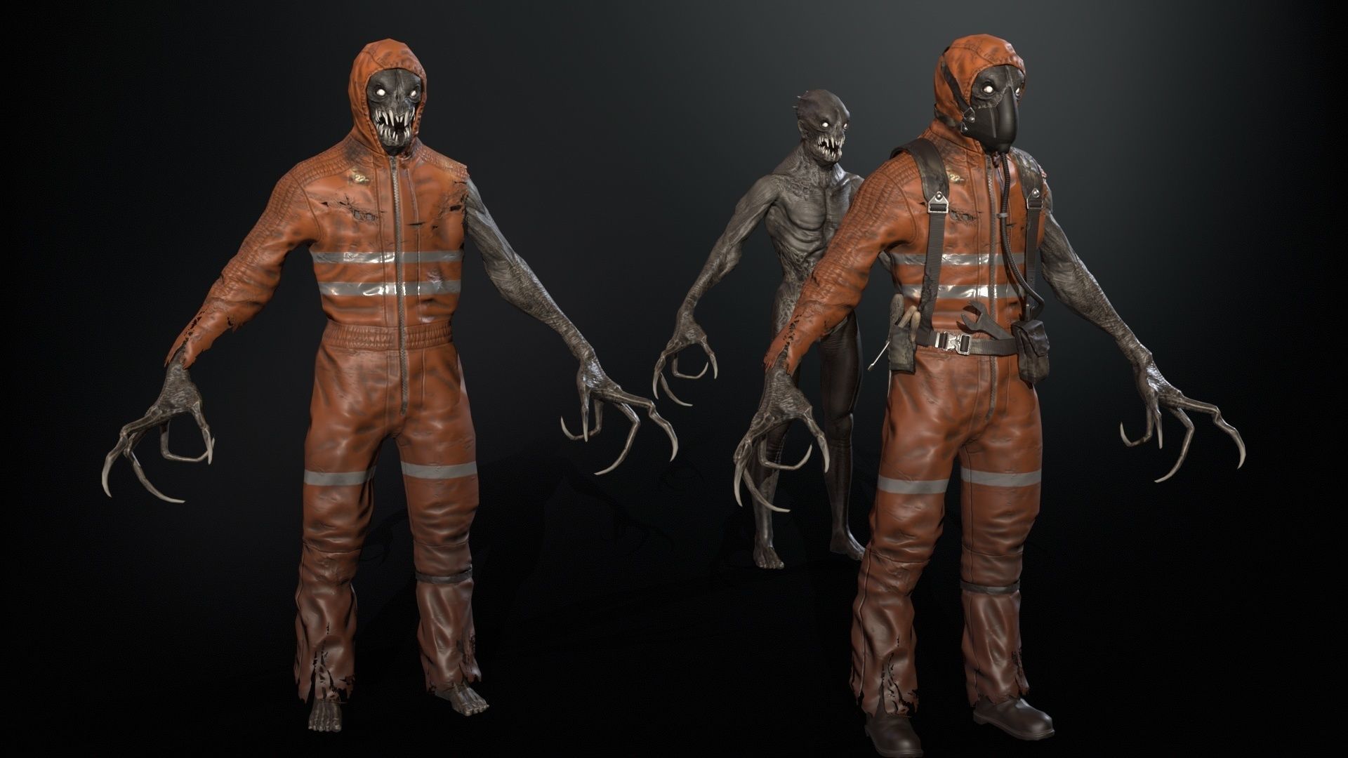 SuperZombie4 for pack Low-poly 3D model_21