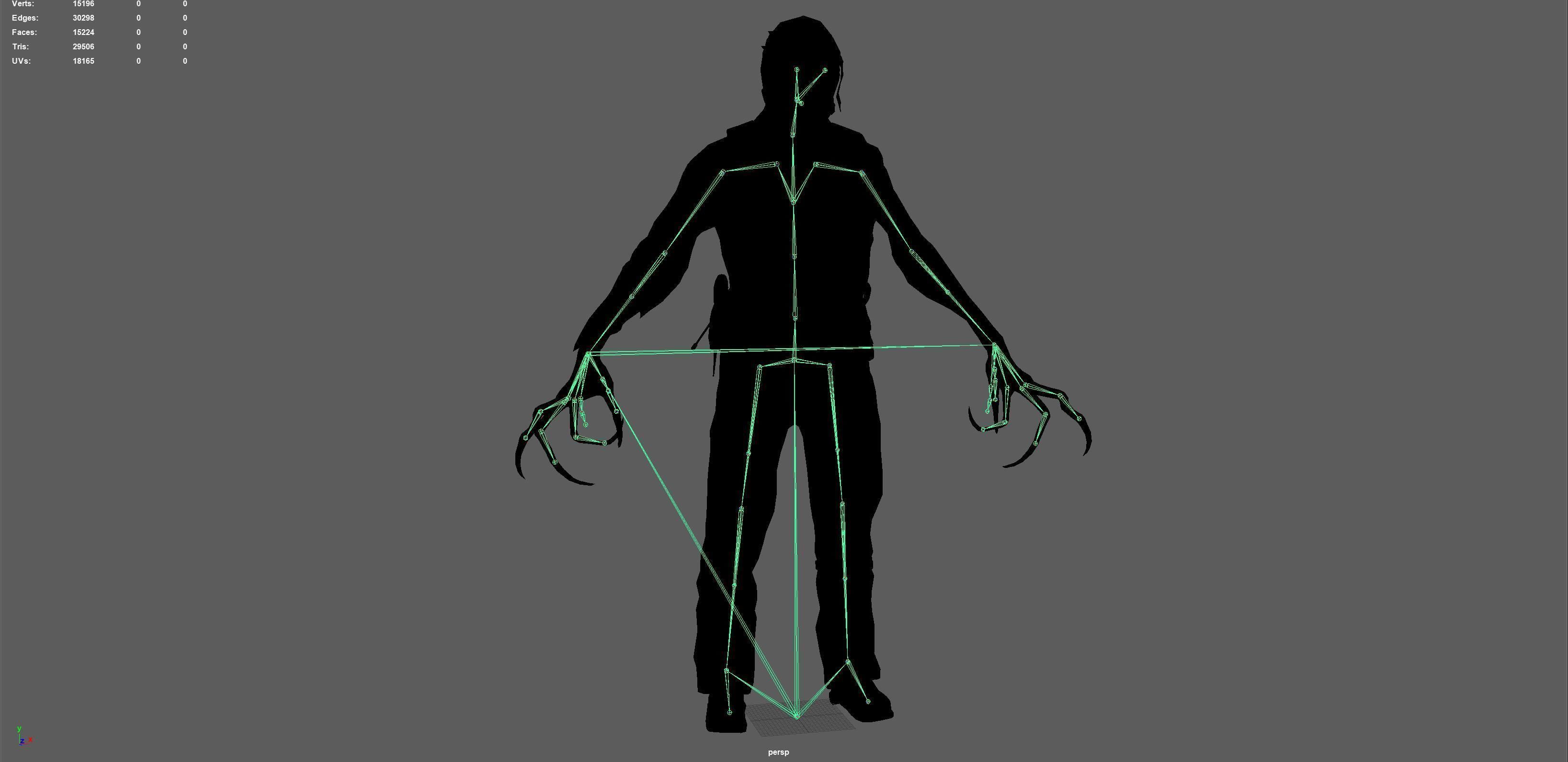 SuperZombie4 for pack Low-poly 3D model_37