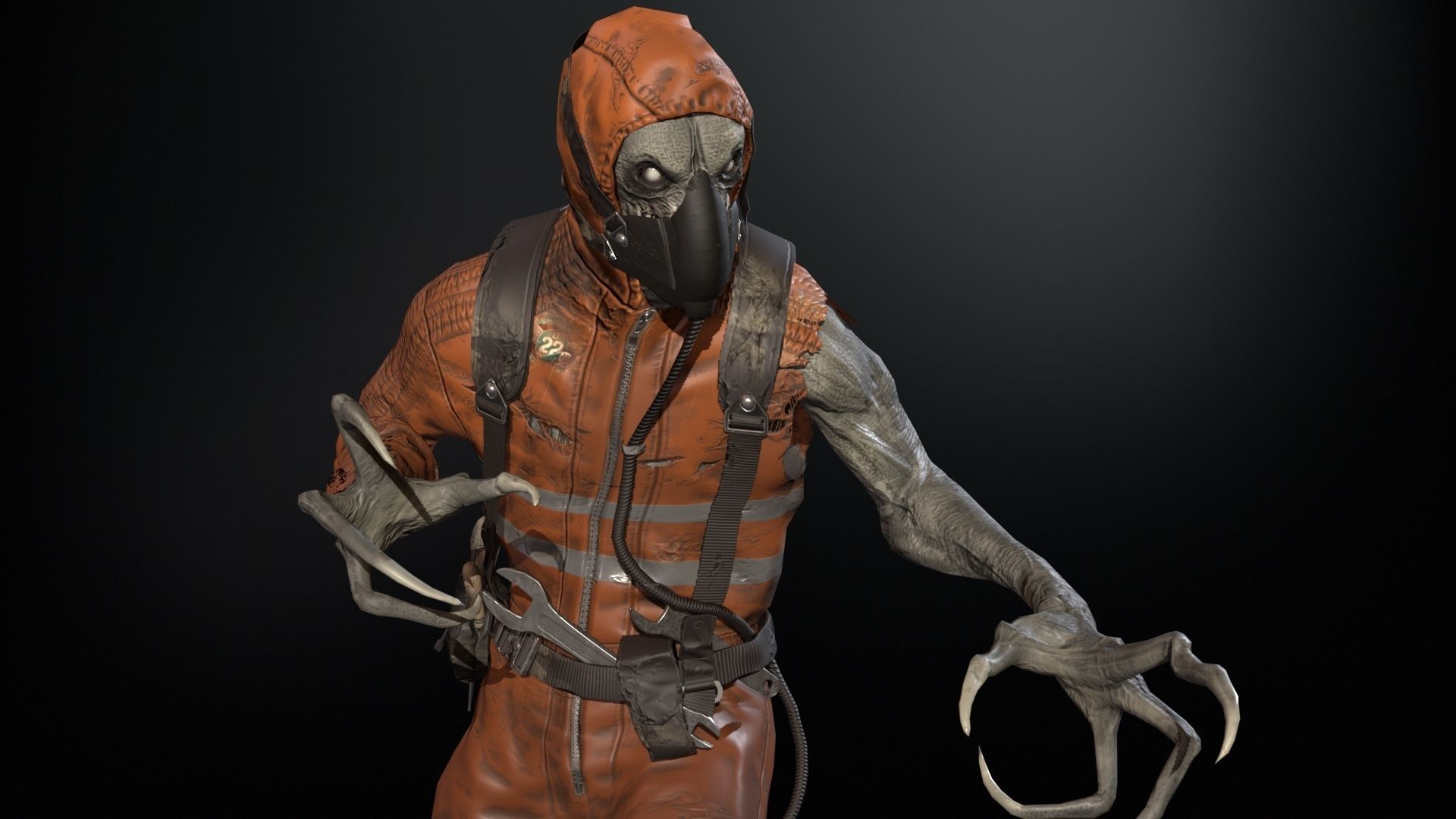 SuperZombie4 for pack Low-poly 3D model_25