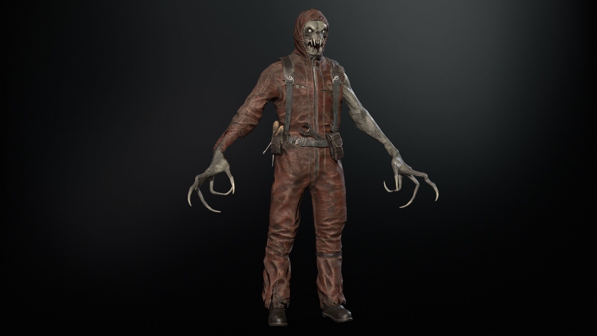 SuperZombie4 for pack Low-poly 3D model_4