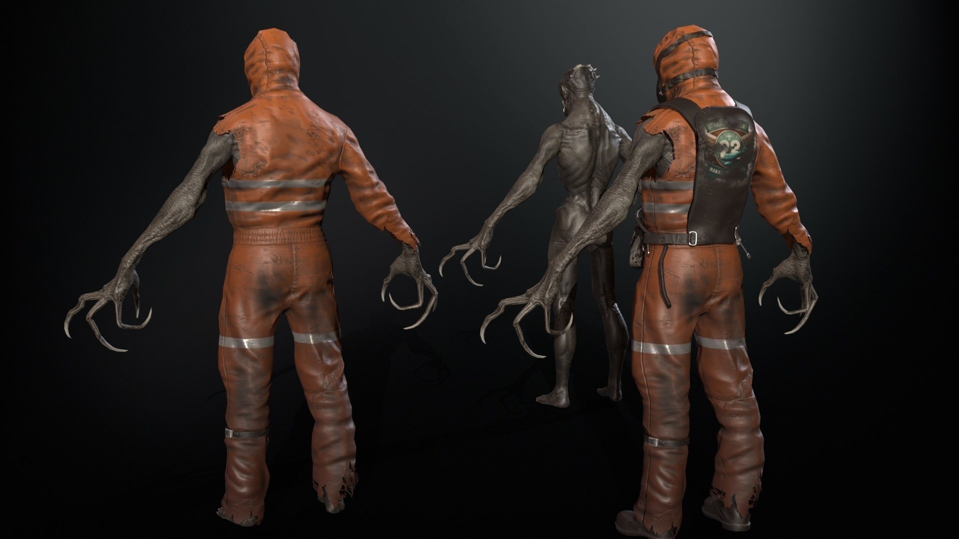 SuperZombie4 for pack Low-poly 3D model_22