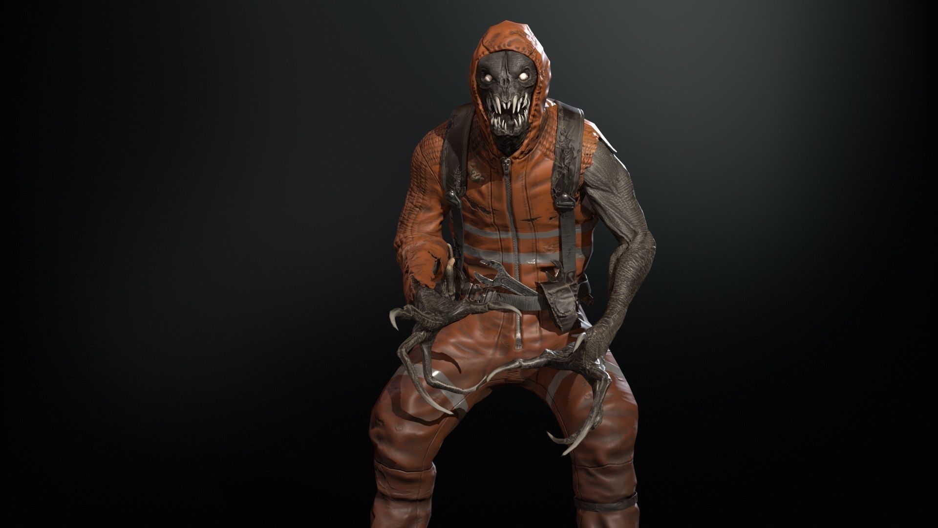 SuperZombie4 for pack Low-poly 3D model_3