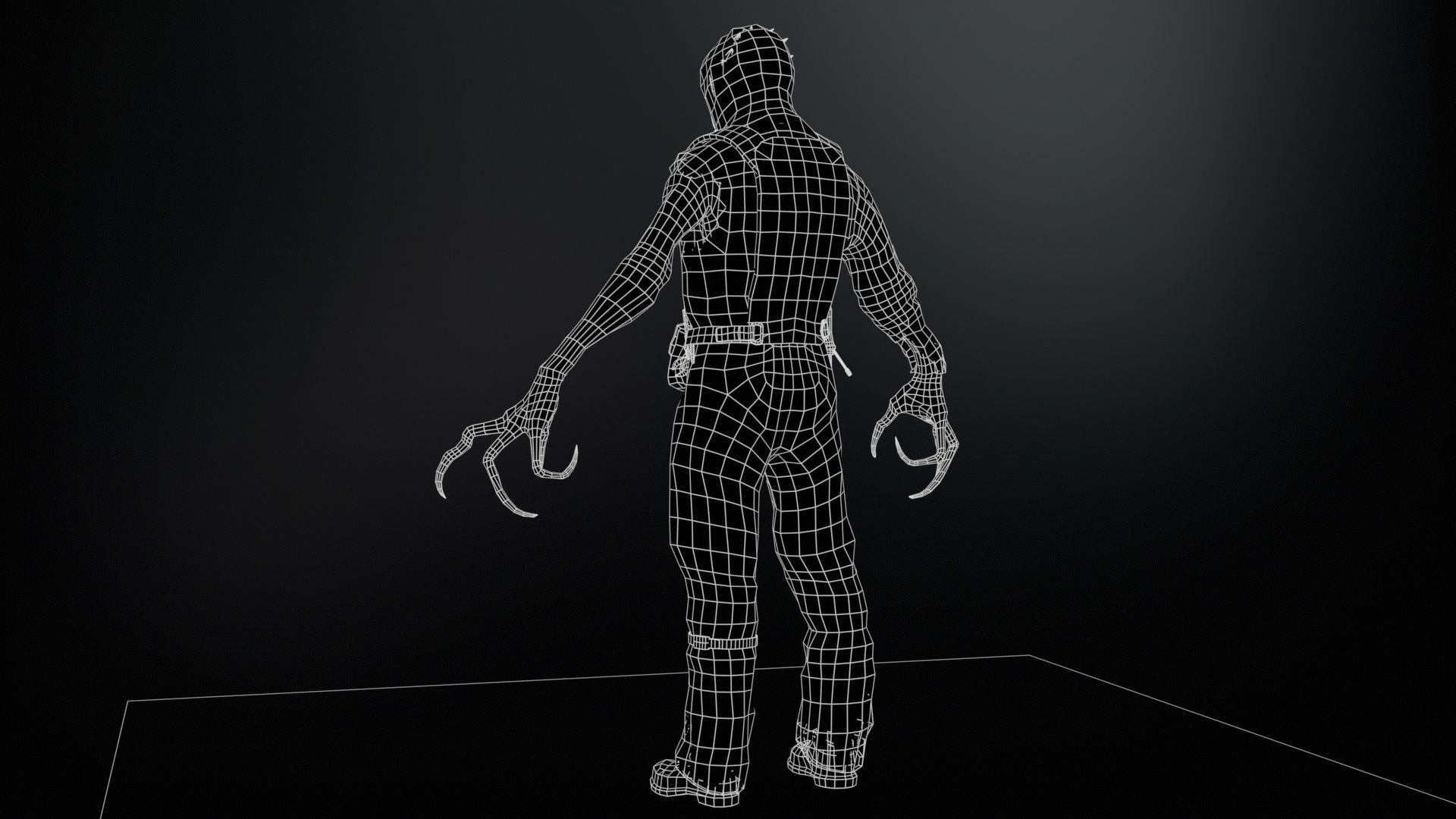 SuperZombie4 for pack Low-poly 3D model_10