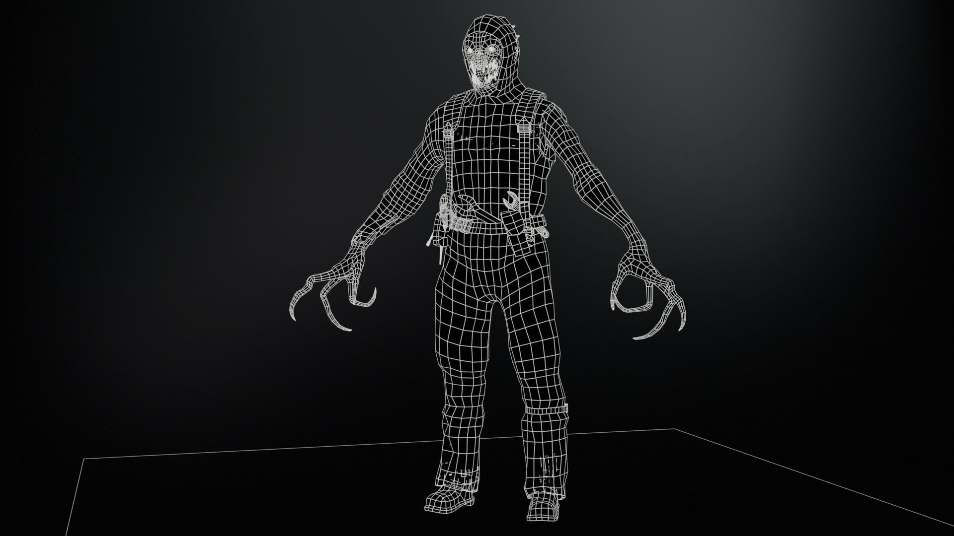 SuperZombie4 for pack Low-poly 3D model_12