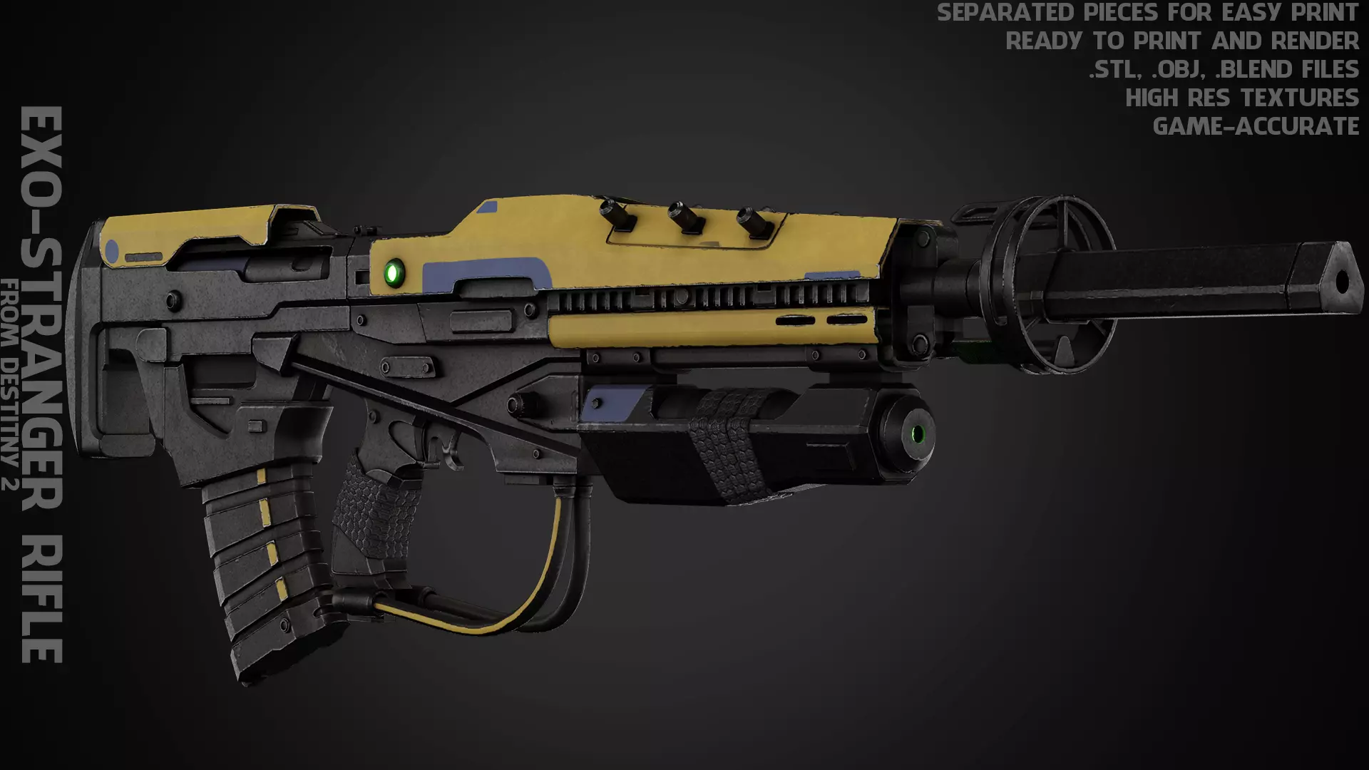 Exo-Stranger Rifle for Cosplay 3D print model_0