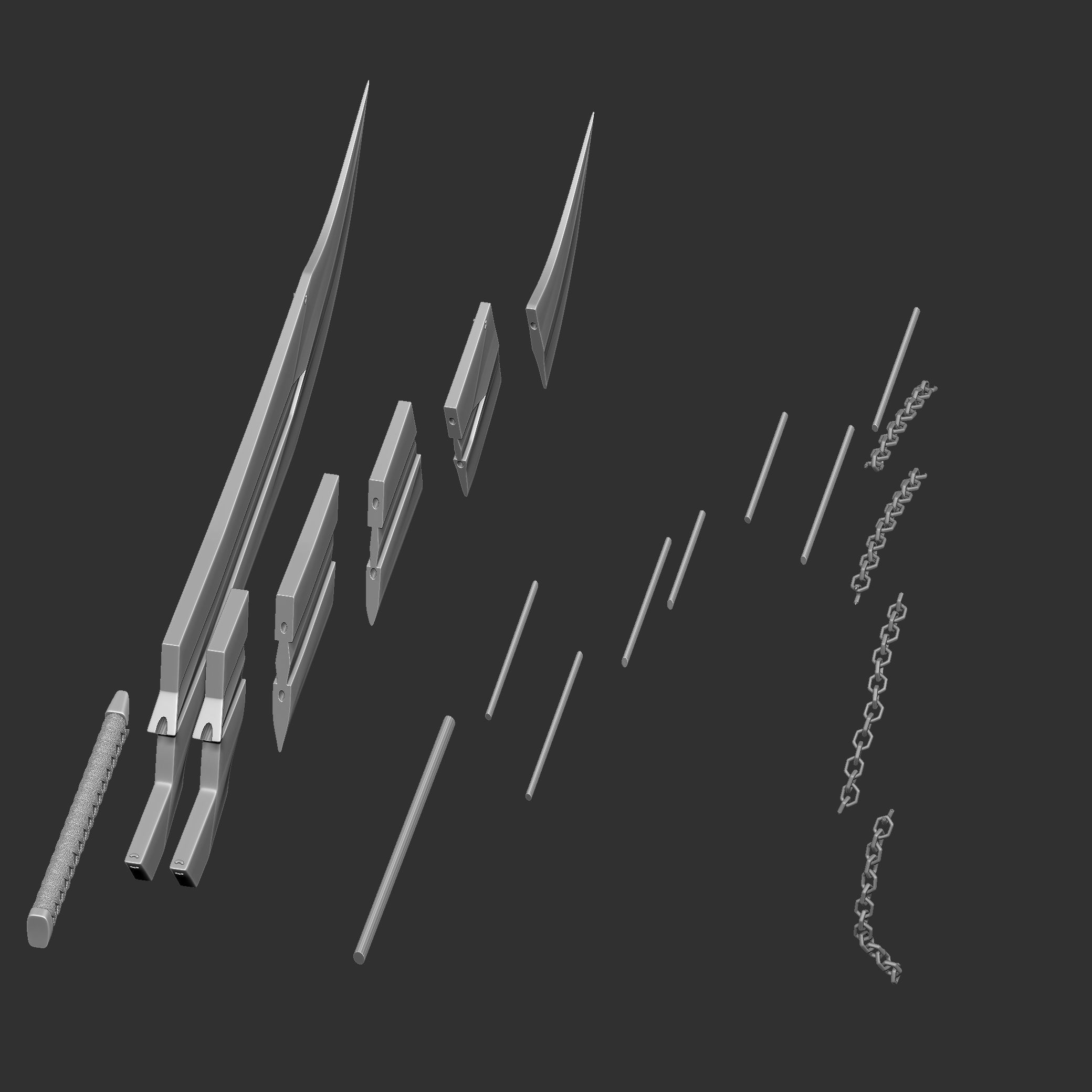 ICHIGO SWORD 11 collection of the true zanpakuto 3D print model_41