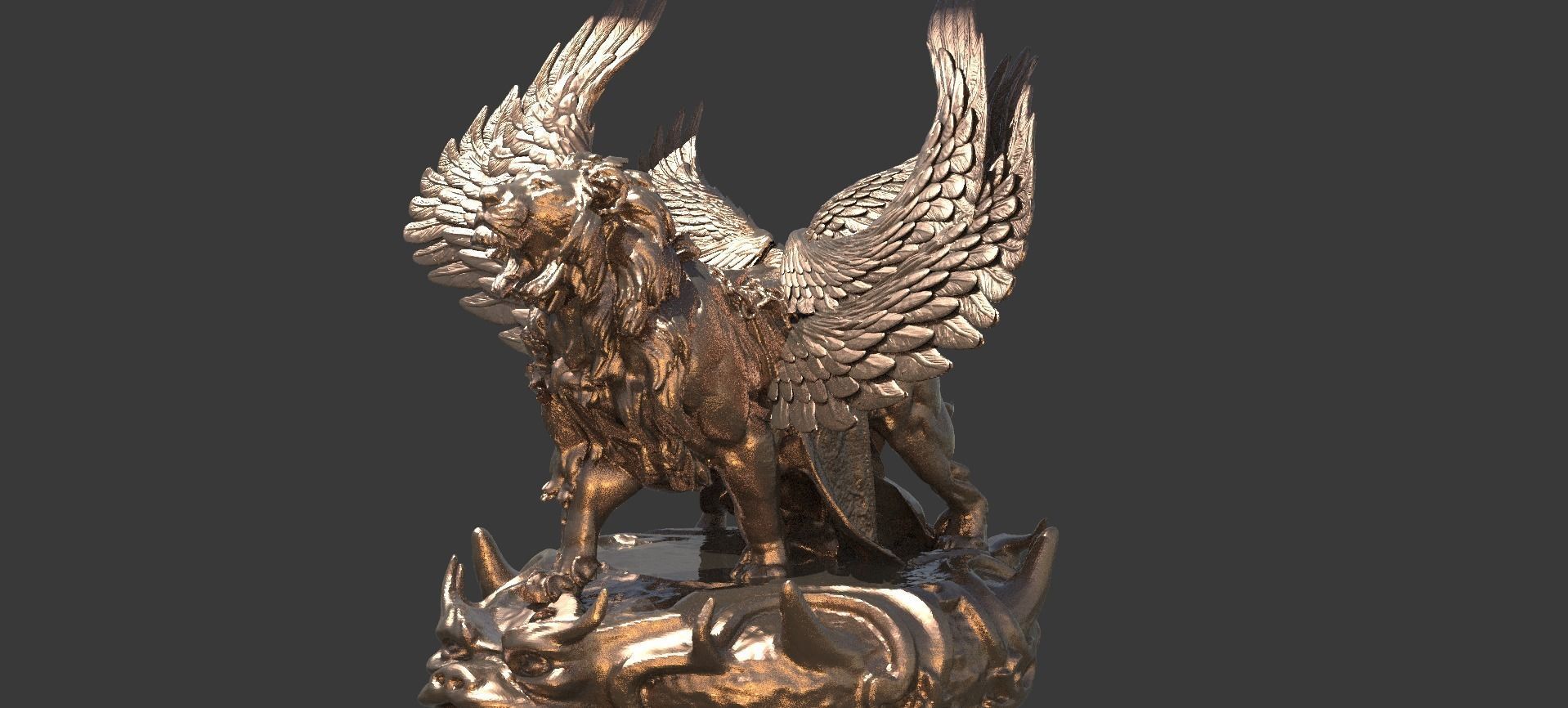Great lion Aslan Grand Sculpture 3D model_1