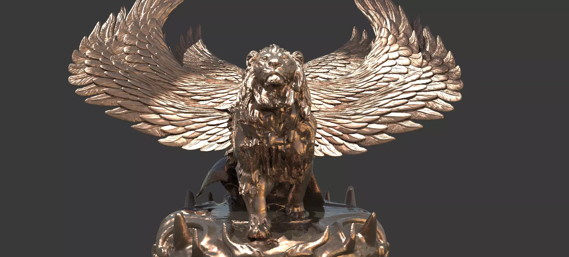 Great lion Aslan Grand Sculpture 3D model_0