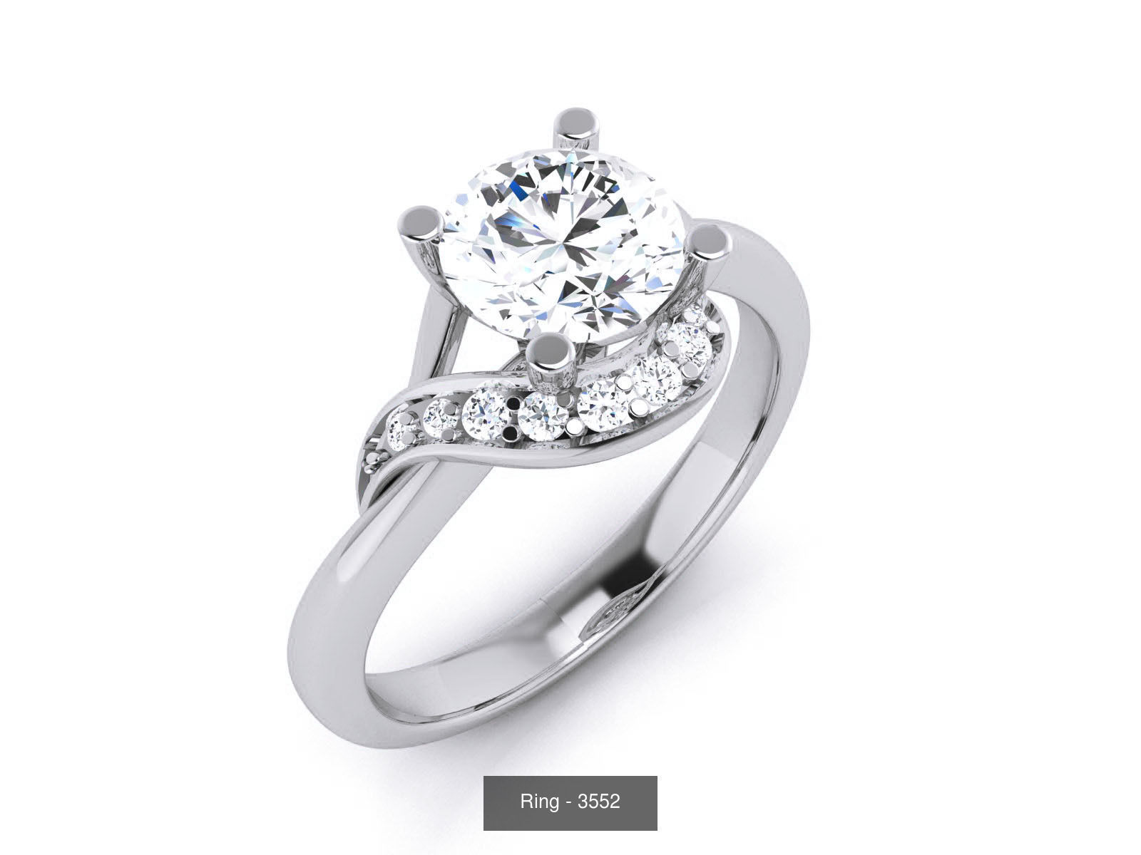 144 Solitaire Ring with 3dm render  details 3D Model Collection_137