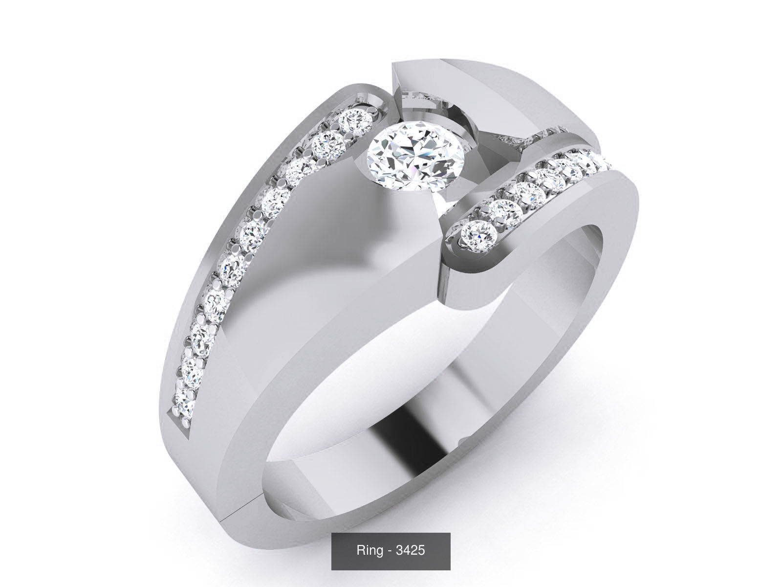 144 Solitaire Ring with 3dm render  details 3D Model Collection_142