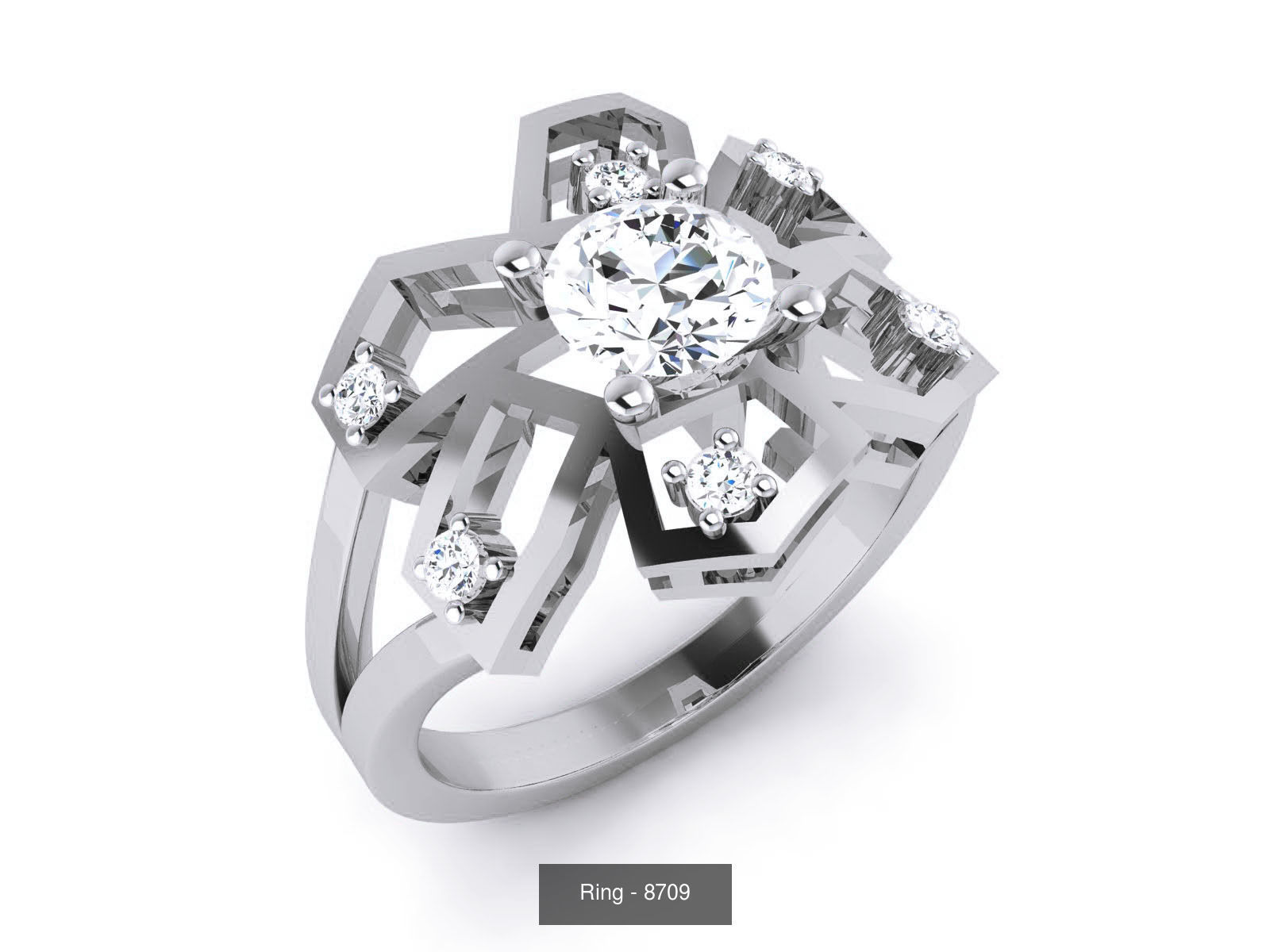 144 Solitaire Ring with 3dm render  details 3D Model Collection_54