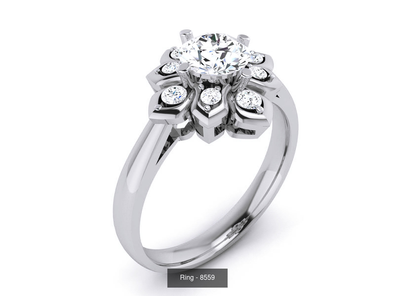 144 Solitaire Ring with 3dm render  details 3D Model Collection_23