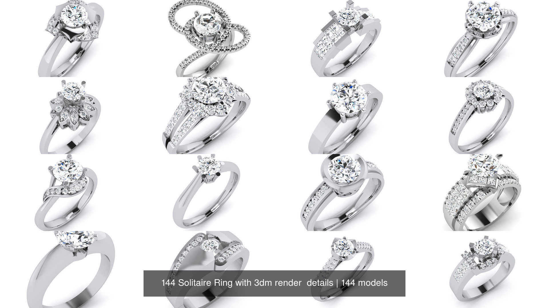 144 Solitaire Ring with 3dm render  details 3D Model Collection_14