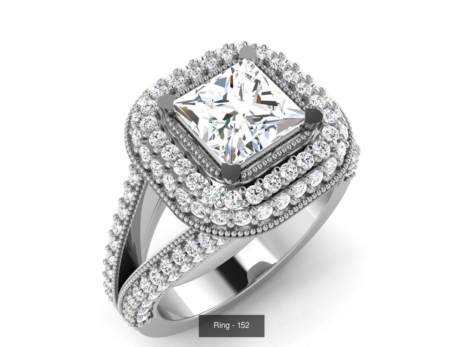 144 Solitaire Ring with 3dm render  details 3D Model Collection_34