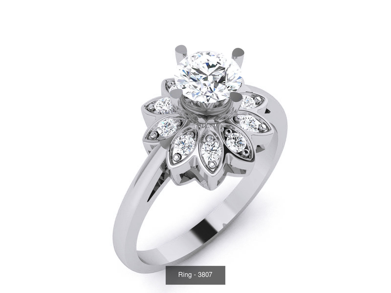 144 Solitaire Ring with 3dm render  details 3D Model Collection_133
