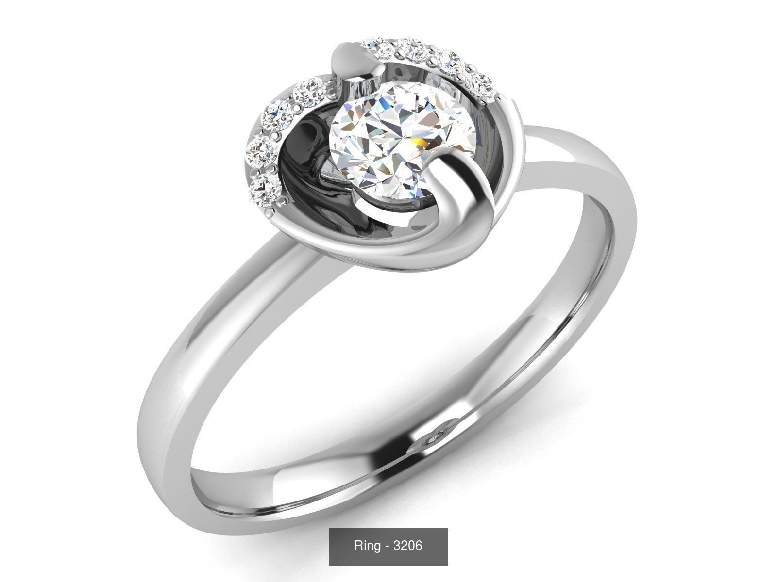 144 Solitaire Ring with 3dm render  details 3D Model Collection_145