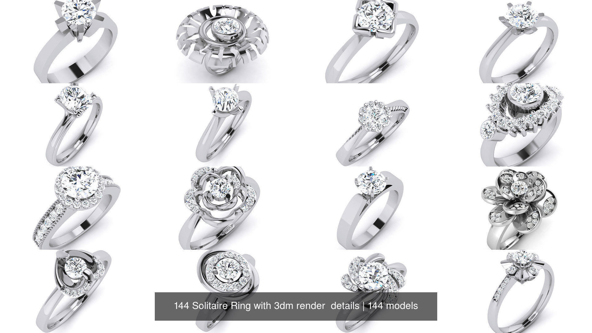 144 Solitaire Ring with 3dm render  details 3D Model Collection_8