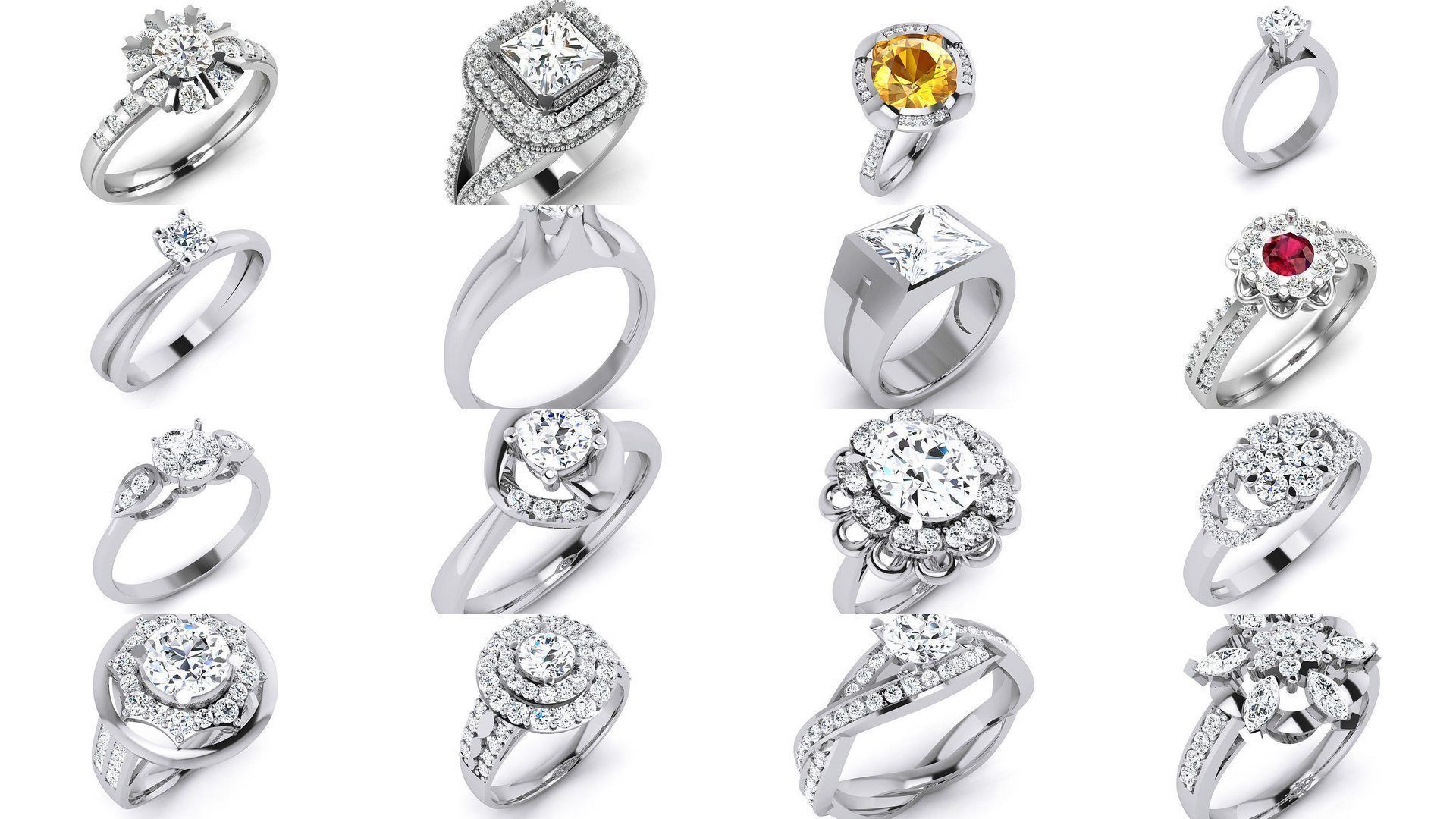 144 Solitaire Ring with 3dm render  details 3D Model Collection_1