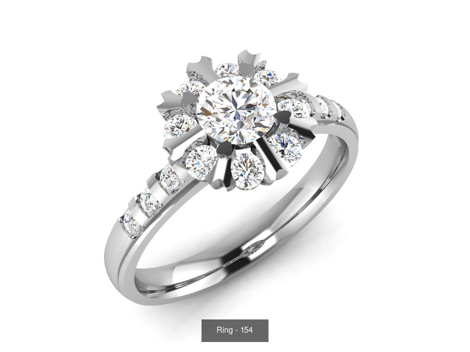 144 Solitaire Ring with 3dm render  details 3D Model Collection_110