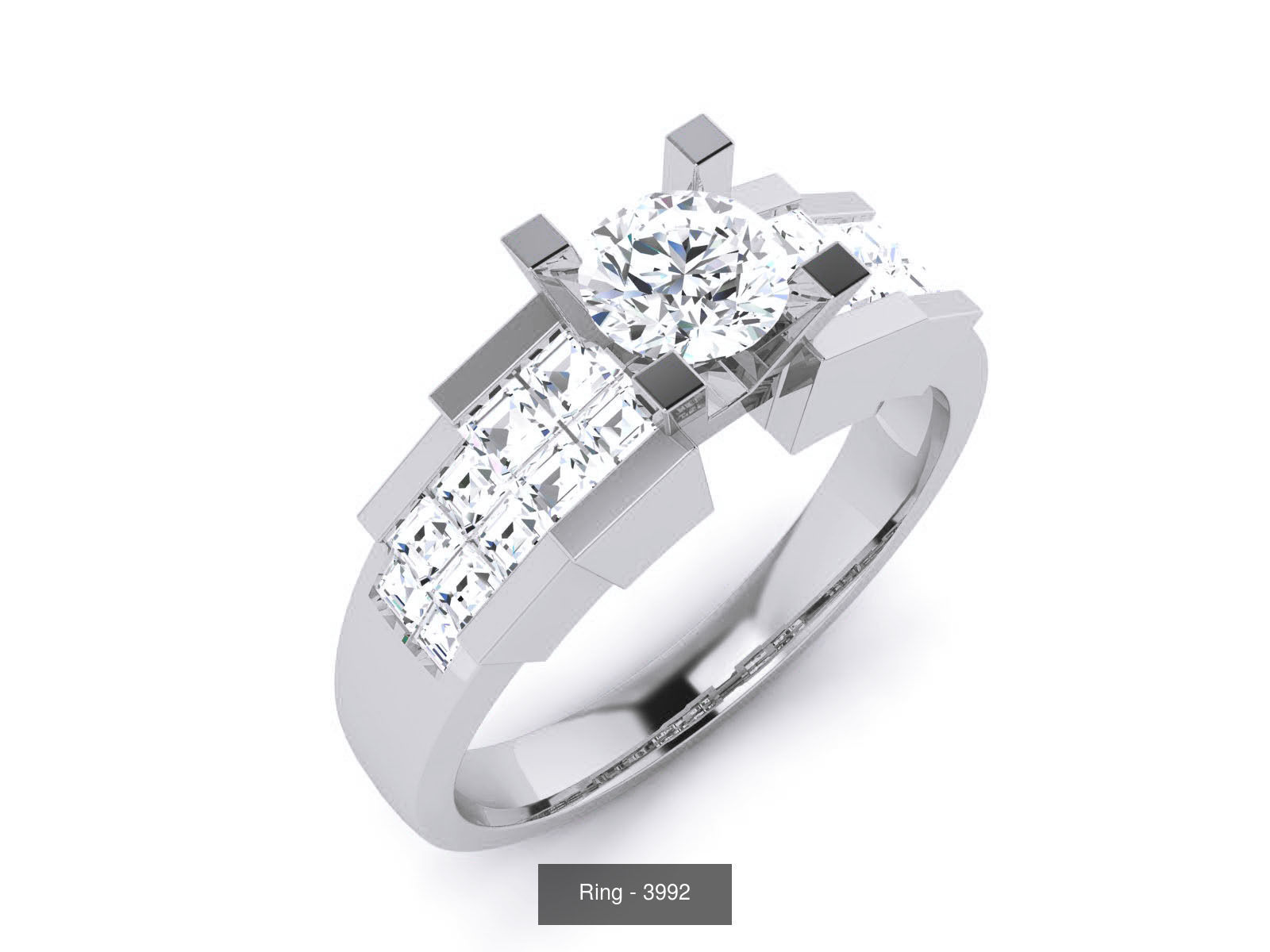 144 Solitaire Ring with 3dm render  details 3D Model Collection_131