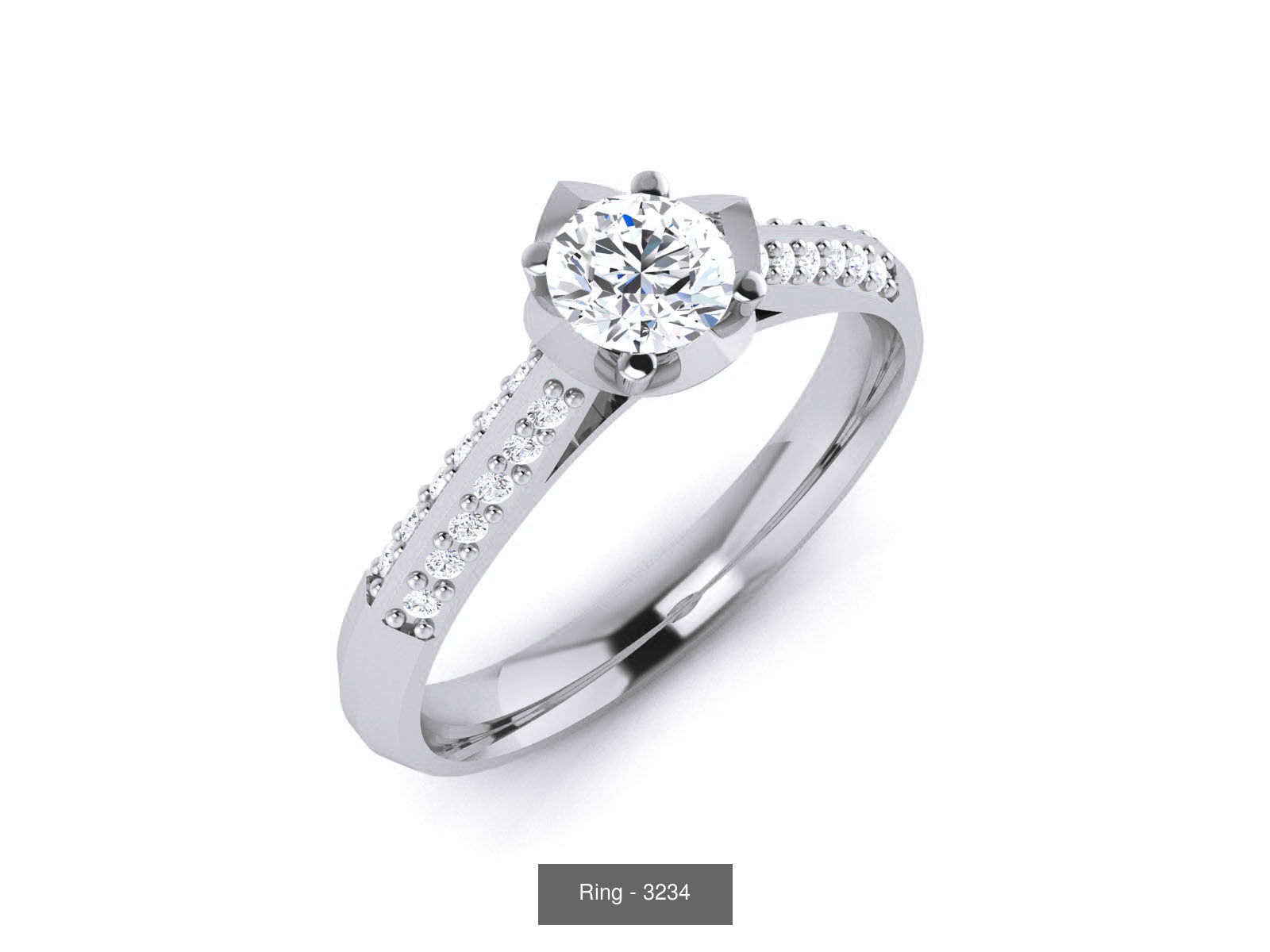 144 Solitaire Ring with 3dm render  details 3D Model Collection_143