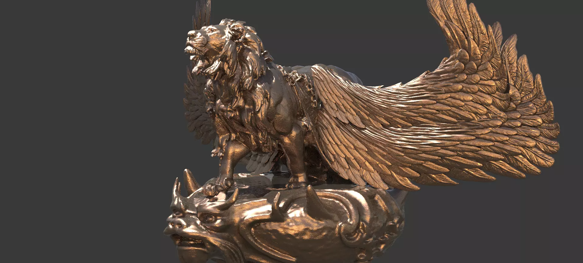 Great lion Aslan 3 Sculpture 5 3D model_0