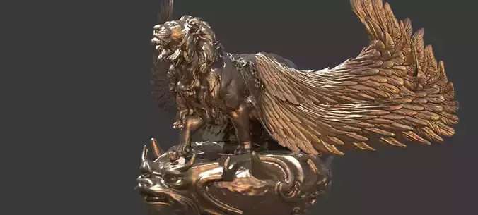 Great lion Aslan 3 Sculpture 5 3D model
