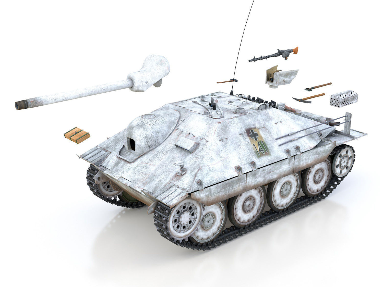 Jagdpanzer 38t Hetzer - 3 Gebirgsdivision 3D model_12