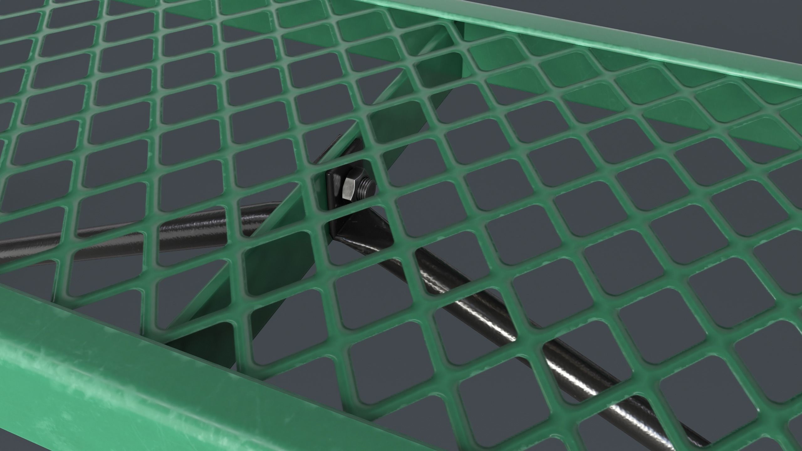 Metal Modern Bench 17 PBR Game Ready Low-poly 3D model_14