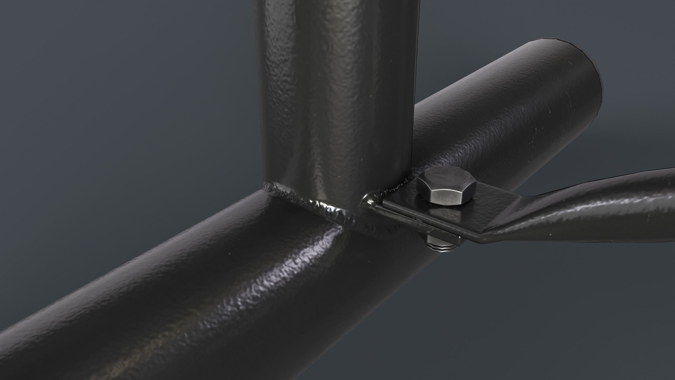 Metal Modern Bench 17 PBR Game Ready Low-poly 3D model_12