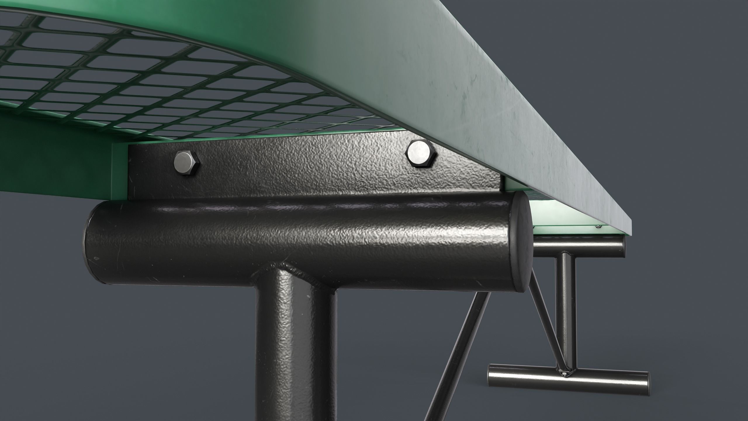 Metal Modern Bench 17 PBR Game Ready Low-poly 3D model_10