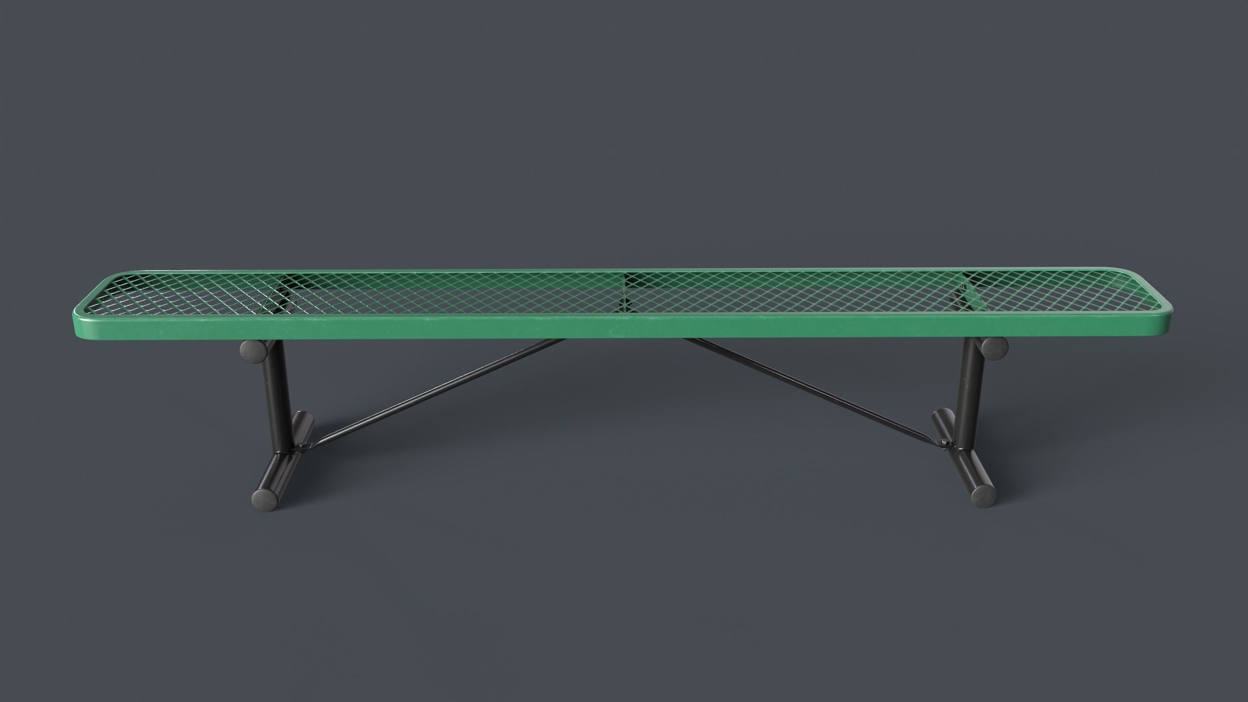 Metal Modern Bench 17 PBR Game Ready Low-poly 3D model_3