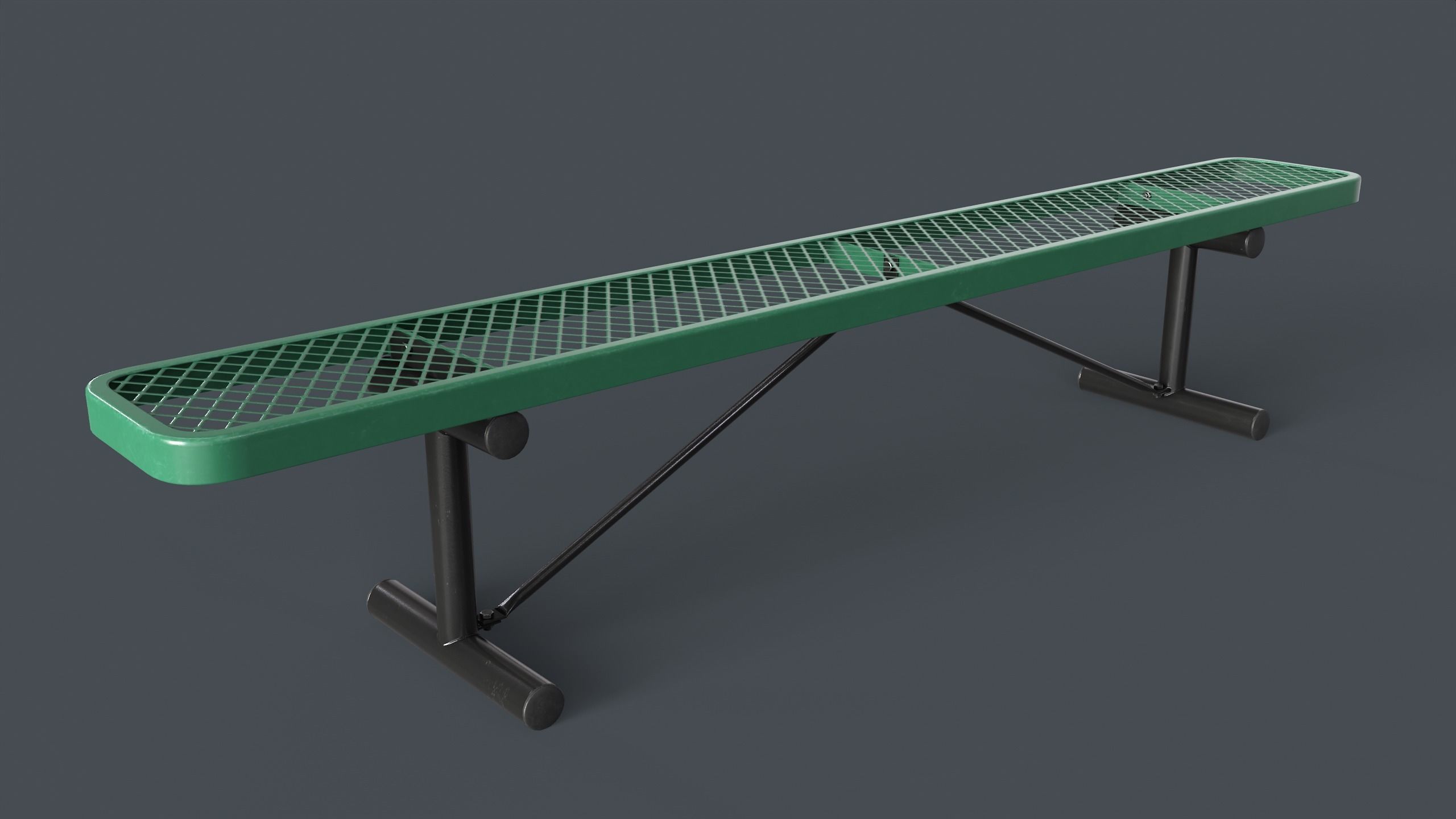 Metal Modern Bench 17 PBR Game Ready Low-poly 3D model_1