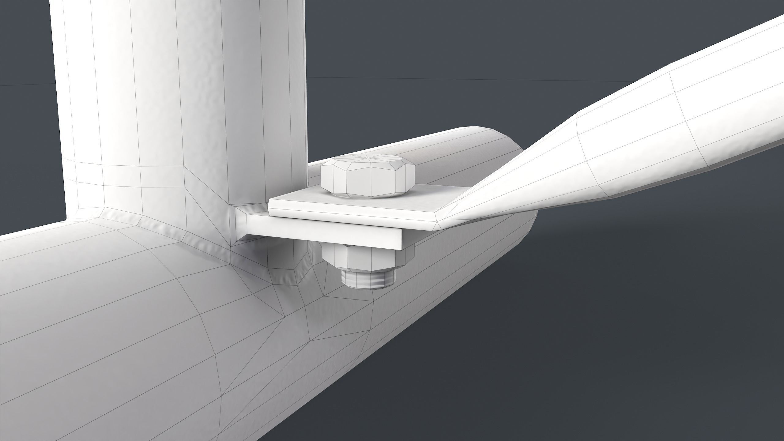 Metal Modern Bench 17 PBR Game Ready Low-poly 3D model_26