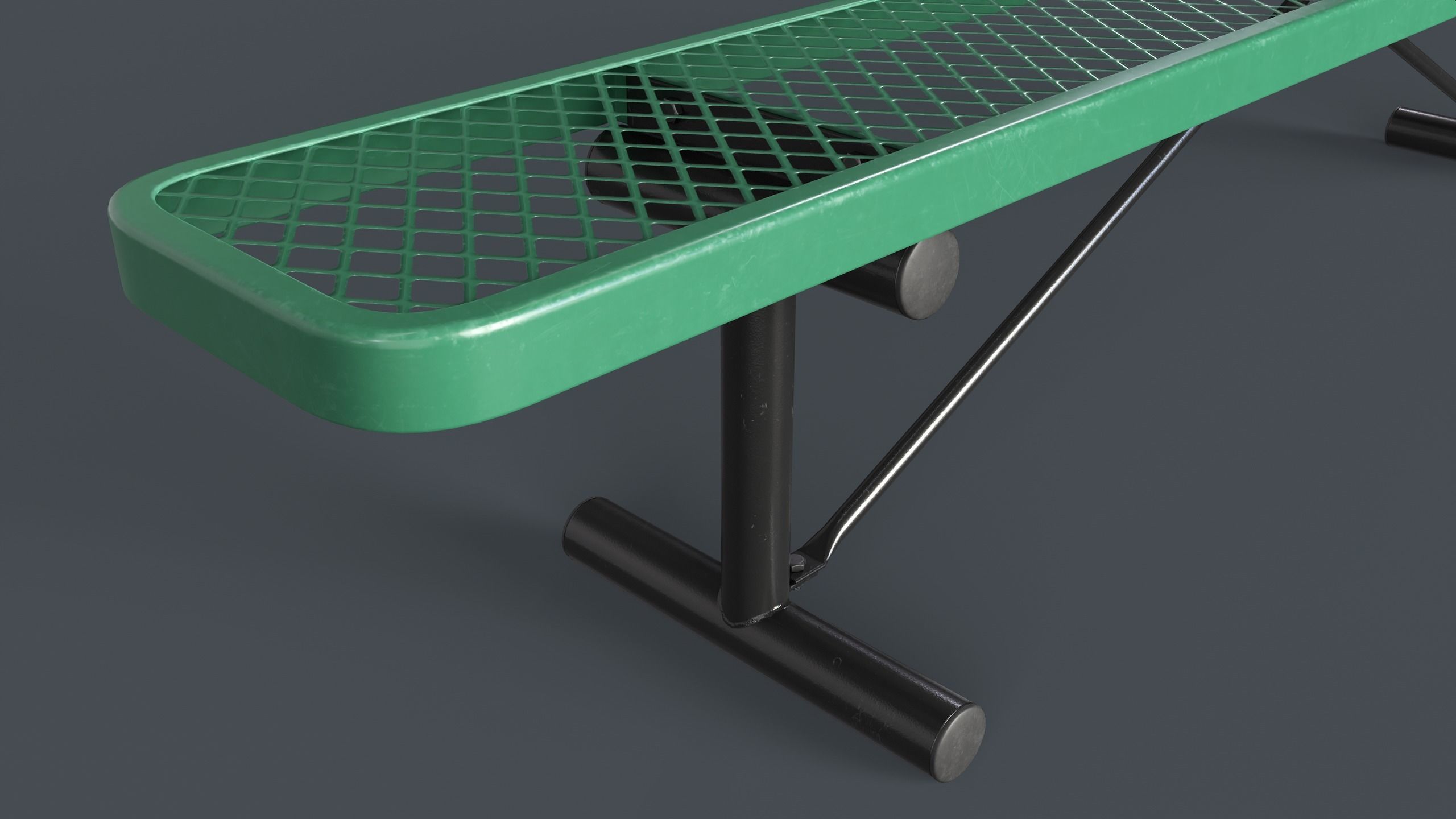 Metal Modern Bench 17 PBR Game Ready Low-poly 3D model_6