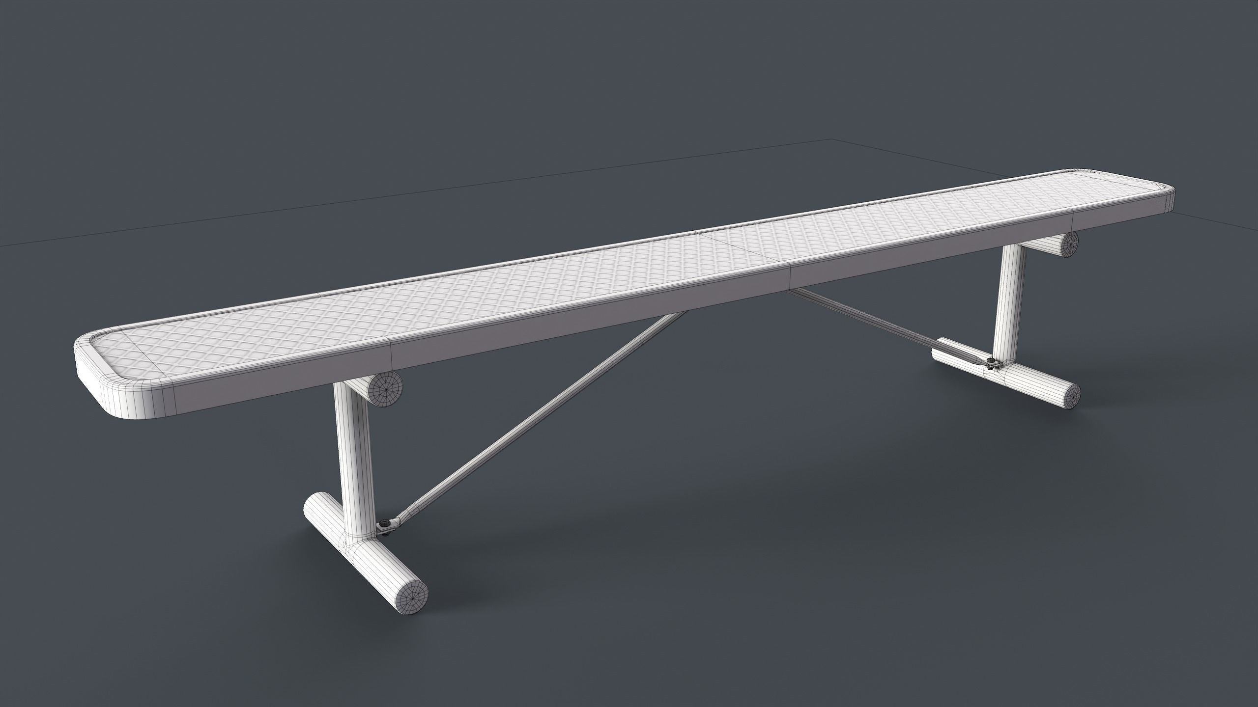 Metal Modern Bench 17 PBR Game Ready Low-poly 3D model_21