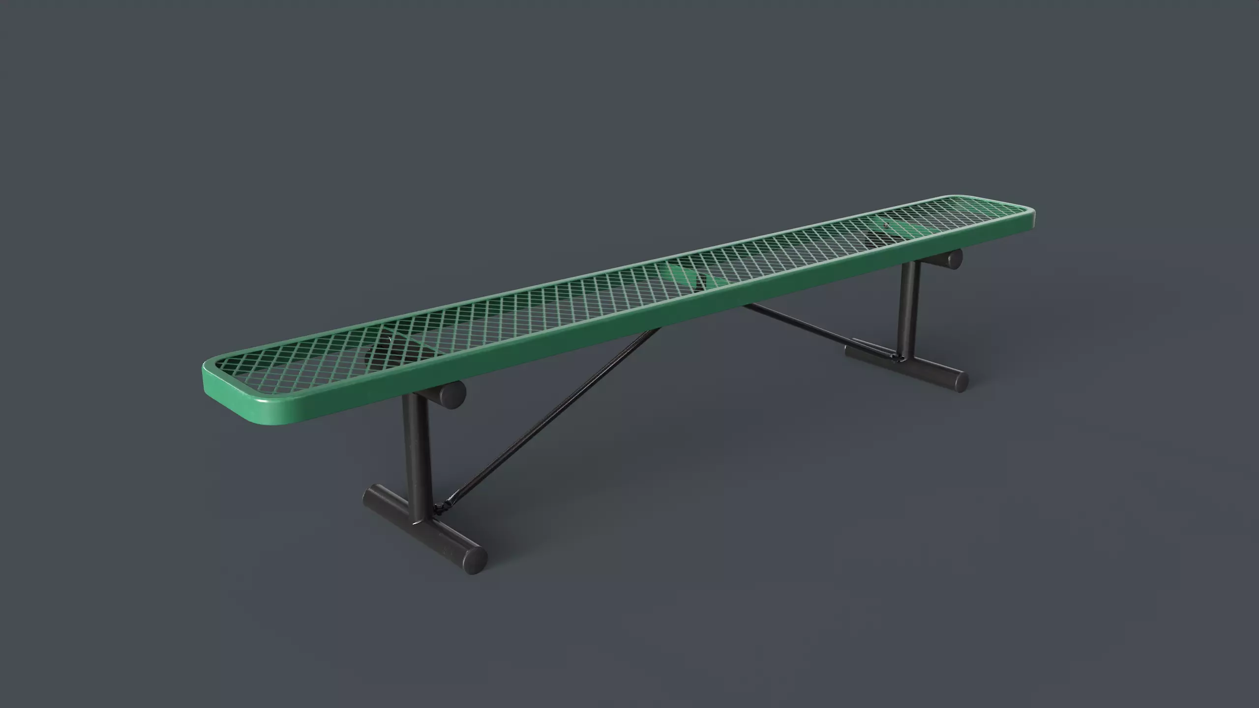 Metal Modern Bench 17 PBR Game Ready Low-poly 3D model_0