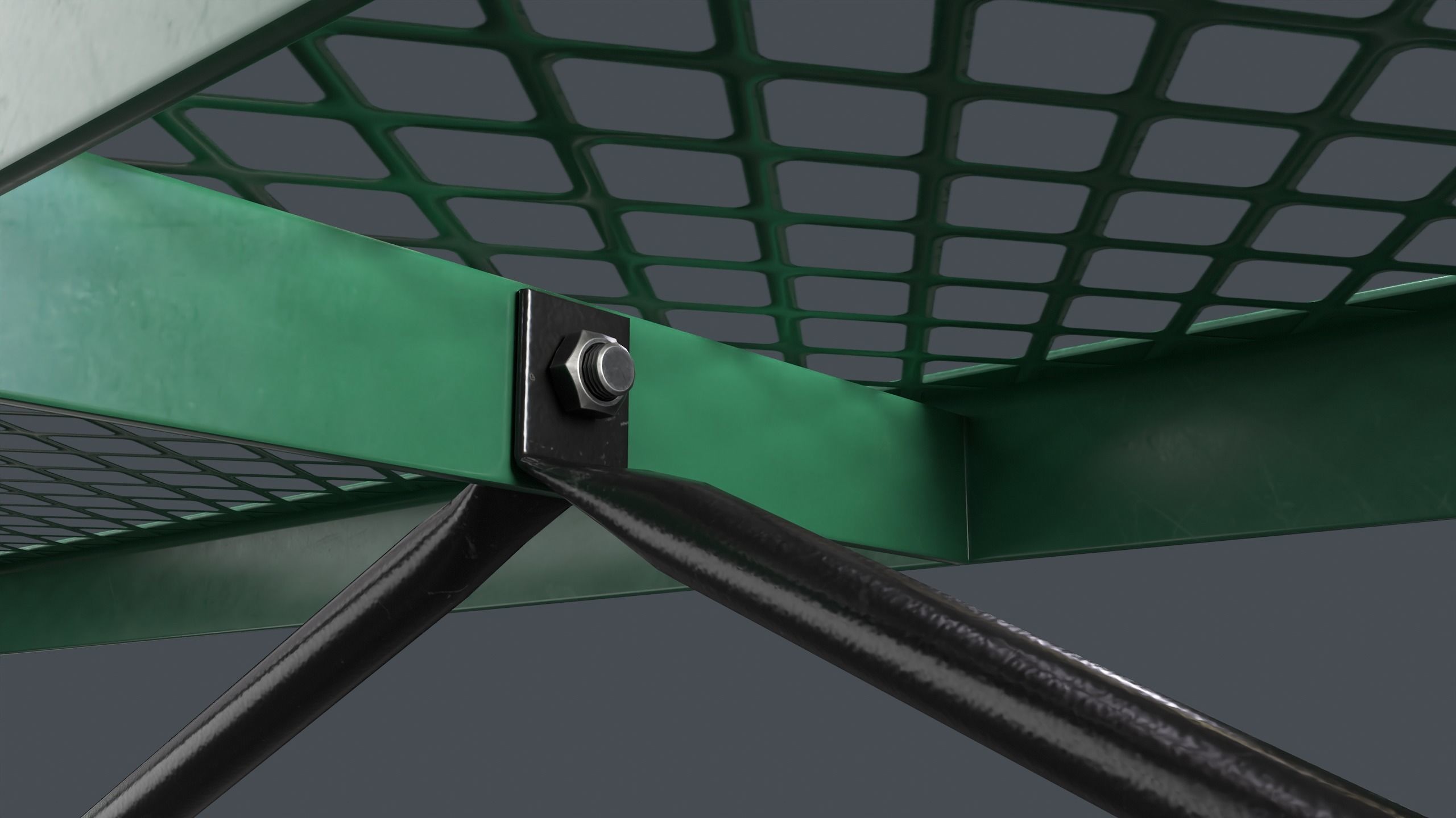 Metal Modern Bench 17 PBR Game Ready Low-poly 3D model_15